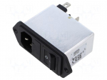 Connector: AC supply | socket | male | power supply | Inom: 4A | 250VAC