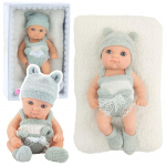 M&auml;nguala | PC | Konsoolid | Tarvikud // M&auml;nguasjad ja m&auml;ngud lastele // Lalka Bobas Niemowlak Z Kocykiem Biało-Szare Ubranko Czapeczka 18 cm