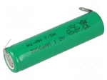 Re-battery: Ni-MH | 7/5A,7/5R23 | 1.2V | 3800mAh | soldering lugs