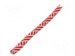 Rope | polypropylene | &Oslash;rope: 8mm | L: 25m | with a core | white-red