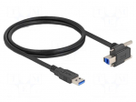 Cable | USB A plug,USB B plug 90&deg; up/down | 1m | black | 26AWG,27AWG