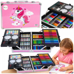 Kontoritehnika // Muu kontoritehnika // Zestaw Artystyczny Plastyczny Jednorożec Walizka R&oacute;żowa 150 el.