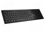 Keyboard | HERRING | black | USB A plug | wireless,slim,US layout