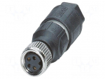 Connector: M8 | PIN: 4 | 4A | 30V | IP65 | straight | unshielded | plug