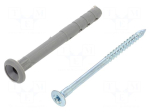 Plastic anchor | with screw | 6x60 | FX-N-K | 100pcs | 6mm