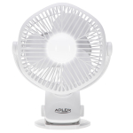Adler Rechargeable fan with clip | AD 7335 | Table Fan | 6 W | Diameter 12.7 cm | Number of speeds 3 | Oscillation | White