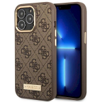 Guess GUHMP14LU4GPRW Hardcase 4G Logo Plate MagSafe for iPhone 14 Pro 6,1" / brown