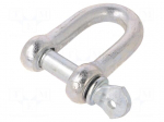 Dee shackle | steel | for rope | zinc | Size: 18mm