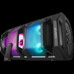 2.0 portable speaker SVEN PS-670, black, power output 2x32.5W (RMS), TWS, Bluetooth, FM, USB, microSD, LED-display, RC, lithium battery