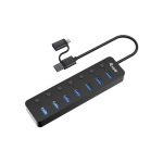 Equip 7-pordiline USB-A 3.2 jagaja->7xUSB-A 3.2 + USB-C adapter 5Gbps