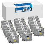20x G&G kirjapael 9mm x 8m must-valge komplekt Brother TZe-221 jaoks