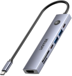 Unitek Hub USB-C 7w1 4K@60Hz, PD 100W