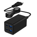 Gembird TA-UC-2A2C-PD65-01BK 4-Port GaN USB PowerDelivery Fast Charger 65 W / black