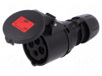 Connector: AC supply 3-phase | plug | female | 16A | 400VAC | IP44