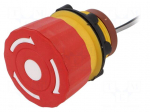 Switch: emergency stop | Stabl.pos: 2 | NC | 1.5A/250VAC | 22mm | red