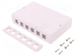 Socket | housing | Keystone | Colour: white | surface-mounted | female