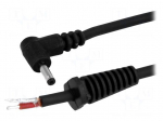 Cable | wires,DC 1,3/3,5 plug | angled | 1mm2 | black | 1.5m | -20&divide;70&deg;C