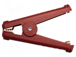 Kelvin crocodile clip | 300A | Grip capac: max.41mm | red | soldering