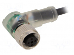 Connection lead | M12 | PIN: 4 | angled | 5m | plug | 24VAC | 4A | -25&divide;80&deg;C