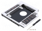 Hard discs housing: 2,5" | SATA I,SATA II,SATA III | aluminium