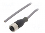 Cable: for sensors/automation | M12 | PIN: 3 | straight | 10m | plug