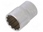 Socket | 12-angles,socket spanner | 21mm | 1/2" | Plating: chromium