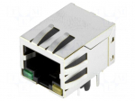 Connector: RJ45 | socket | PIN: 8 | shielded,with LED | 8p8c | THT
