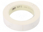 Tape: marking | white | L: 33m | W: 25mm | Thk: 0.13mm | 2.5N/cm | 130%