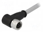 Connector: M8 | female | PIN: 4 | angled 90&deg; | with lead | plug | 2m | PVC