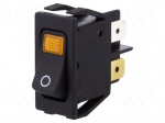 ROCKER | DPST | Pos: 2 | ON-OFF | 16A/250VAC | black | IP40 | filament lamp