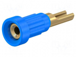 Connector: socket 1mm | blue | 20A | soldered | Type: insulated | 11.2mm