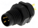 Connector: M8 | male | PIN: 4 | 3A | 30V | IP67 | straight | socket | plastic