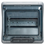 Plexo3 cabinet 8 modules surface mounting IP65 IK09 with PE+N terminal blocks