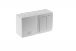 BETA block surface switch 1+1 + socket with grounding and cover white IP44