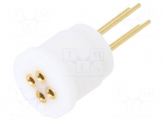 Socket: transistors | PIN: 4 | TO18 | THT | gold-plated | PTFE