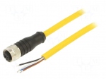 Cable: for sensors/automation | M12 | PIN: 4 | straight | 5m | plug | 4A