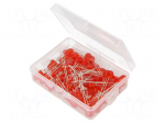 Diode: LED-kit | THT | 8mm | 50pcs | red | 3&divide;15VDC | plastic box | 8mA | 30&deg;