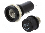 Fuse holder with cover | 6.3x32mm | 10A | 250VAC | HTJ | on panel