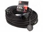 Extension lead | 3x2.5mm2 | 40m | rubber | black | Sockets no: 1 | 16A