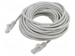 Patch cord | U/UTP | Cat: 5e | RJ45 plug,both sides | CCA | 10m | grey