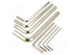 Wrench: hex key-set | steel | 8pcs.
