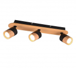 Trio Aruni spotlight 3-pc GU10 wood/matt black gaismeklis 801100332 4017807562231