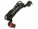 Cable | BS 1363 (G) plug,IEC C13 female angled right | 3m | black