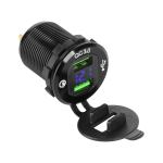 Auto- ja mootorrattatooted, elektroonika, navigatsioon, CB raadio // Auto elektroonikakomponendid : Installatsioonikaablid : Kaitsealused : &Uuml;hendused // Ładowarka samochodowa 2xUSB z funkcją Quick Charge i miernikiem napięcia