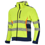 Jalan&otilde;ud, t&ouml;&ouml;riided | Isikukaitsevahendid // T&ouml;&ouml;-, kaitse-, k&otilde;rgn&auml;htavusega riided // Kurtka softshell ostrzegawcza ż&oacute;łto-nieb., "2xl", ce, lahti