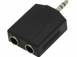 &Uuml;hendused // Different Audio, Video, Data connection plug and sockets // 1607# Rozgałęźnik jack:wtyk 3.5-2gniazdo 6.3st hq