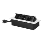 Uued tooted // Gniazdo meblowe wpuszczane w blat z płaskim frezowanym rantem i przewodem 1,5m, 3x2P+Z (Schuko), białe