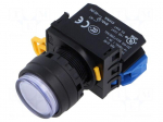 Switch: push-button | 22mm | Stabl.pos: 2 | NO | white | LED | IP65 | YW