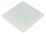 Switch | 200&divide;240VAC | No.of butt: 2 | white | tempered glass