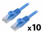 Patch cord | U/UTP | Cat: 6 | RJ45 plug,both sides | stranded | CCA | 1m